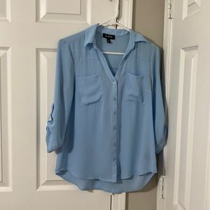Button Down 3/4 Length Sleeved Blouse